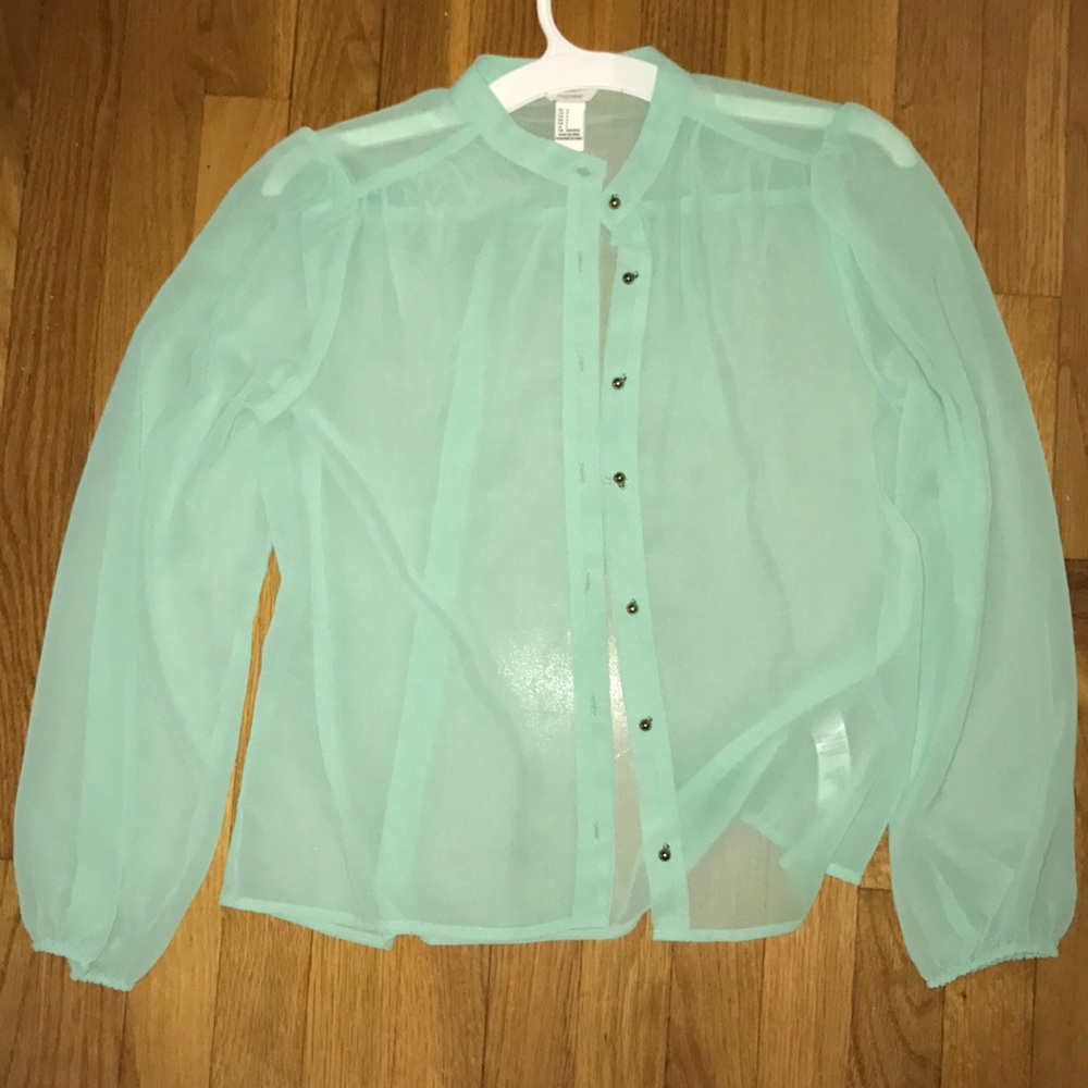 Mint green Forever 21 blouse